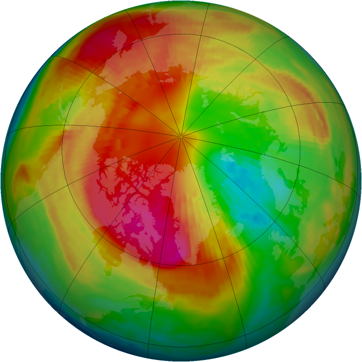 Arctic ozone map for 01 March 1983